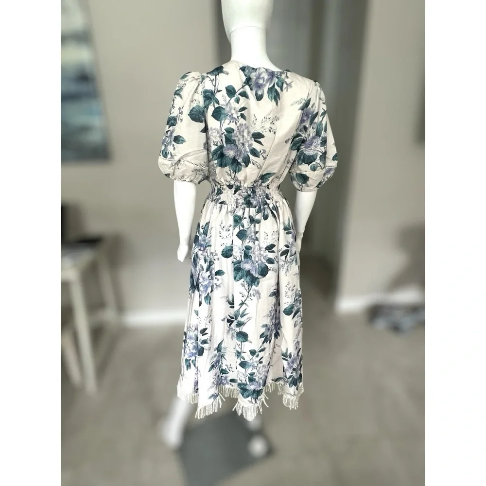 Beautiful floral print detailed midi dress S M L - Picture 6 of 8